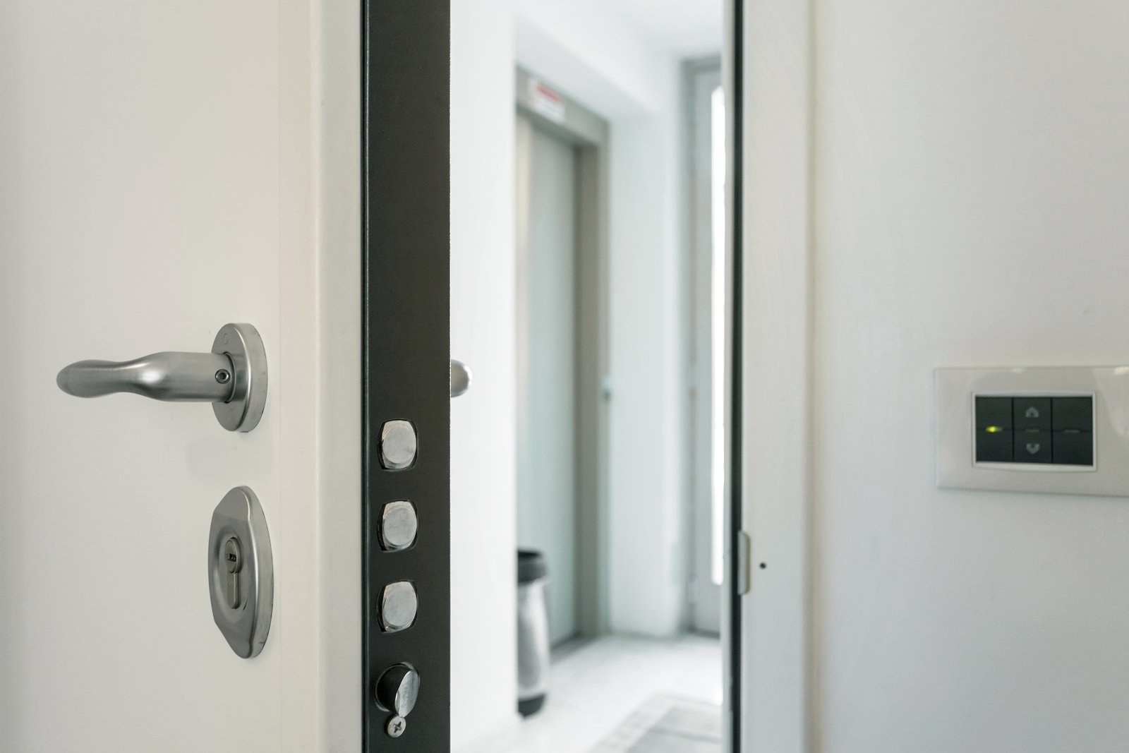 A multipoint locking strip on the edge of a secure external door