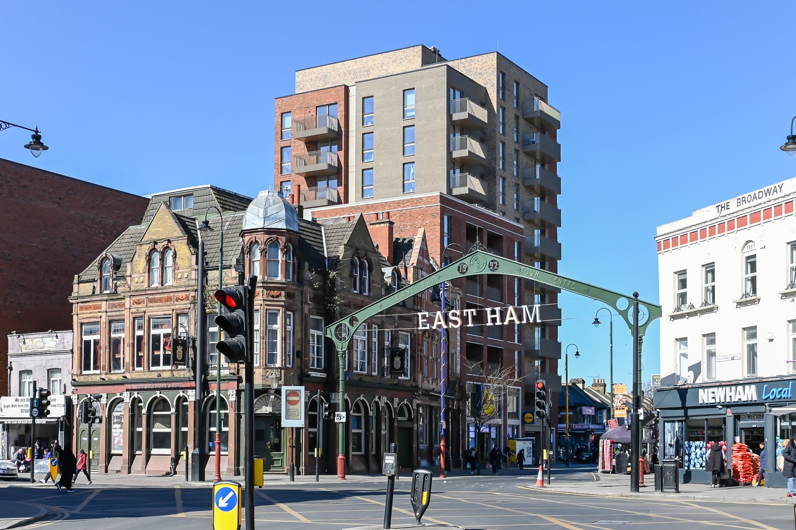 Street-level view representing locksmith coverage in East London